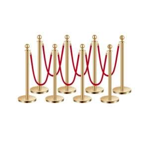 Potelet de guidage or ou argent avec corde rouge