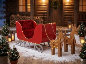 TRAINEAU DE NOEL AVEC 4 REINES